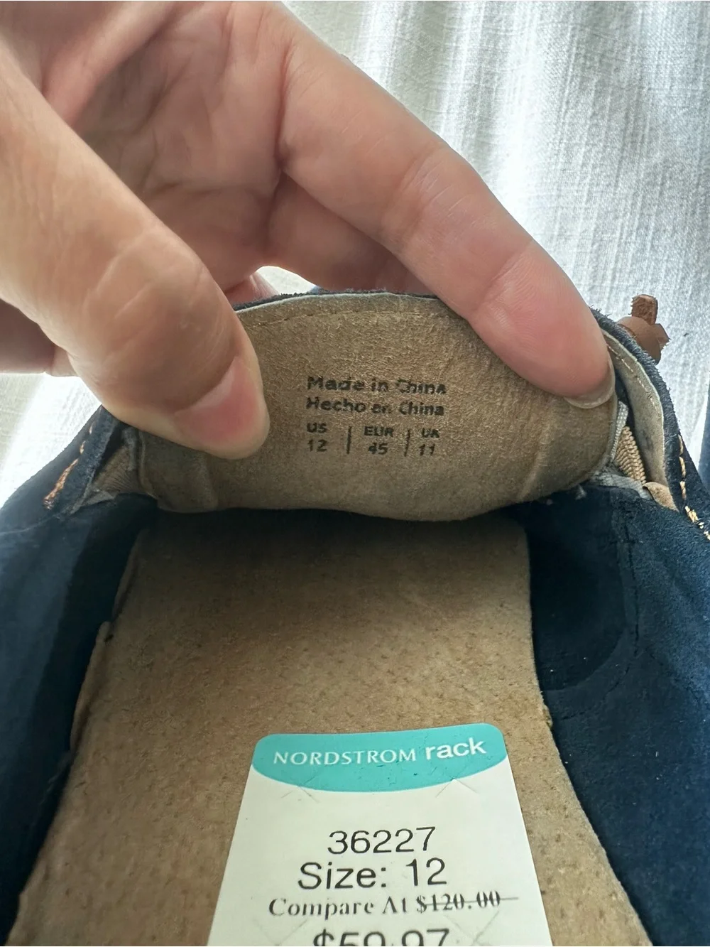 ALDO Navy Suede Boat Shoes with Brown Leather Laces